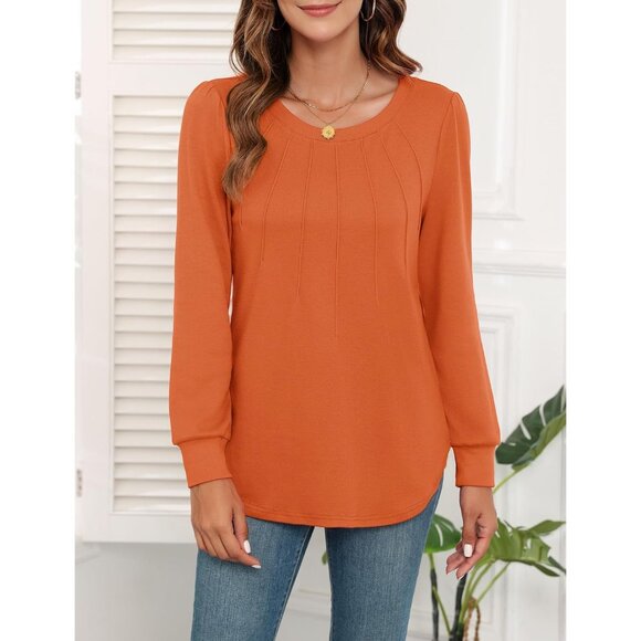 Womens Long Sleeve Blouse Polyester Rayon Spandex Casual Office Top - Picture 4 of 5